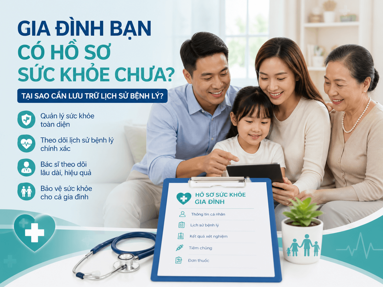 Gia đình bạn có hồ sơ sức khỏe chưa? 5 lý do quan trọng bạn không nên bỏ qua hồ sơ sức khoẻ