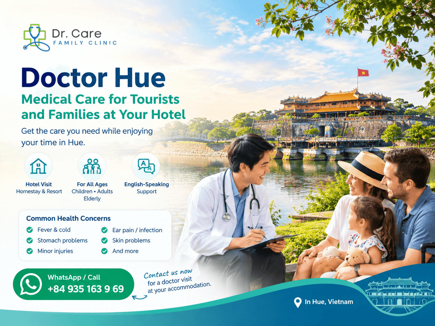 Doctor Hue: Medical Care for Tourists and Families at Your Hotel